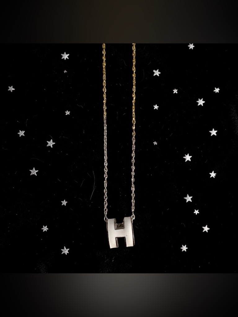 White Small Silver Tone Necklace, Stainless Steel Free Keychain With Purchase!
